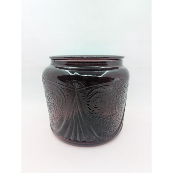 Vth Royal Lace Hazel Atlas Amethyst Depression Glass Cookie Jar Bottom Only HTF - Picture 1 of 16